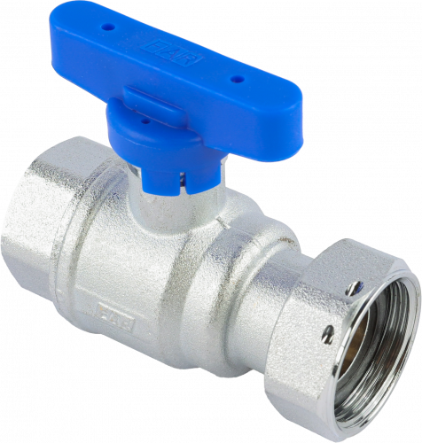 Кран шаровой FAR 3/4"-1", ВР-накидная гайка EPDM, син. бабочка, хром
